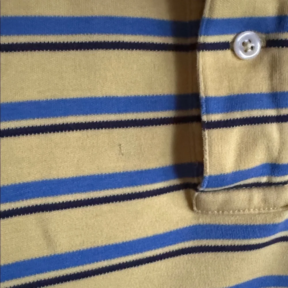 Polo Ralph Lauren Yellow Striped Polo Shirt Preppy Spring Summer Style Academia